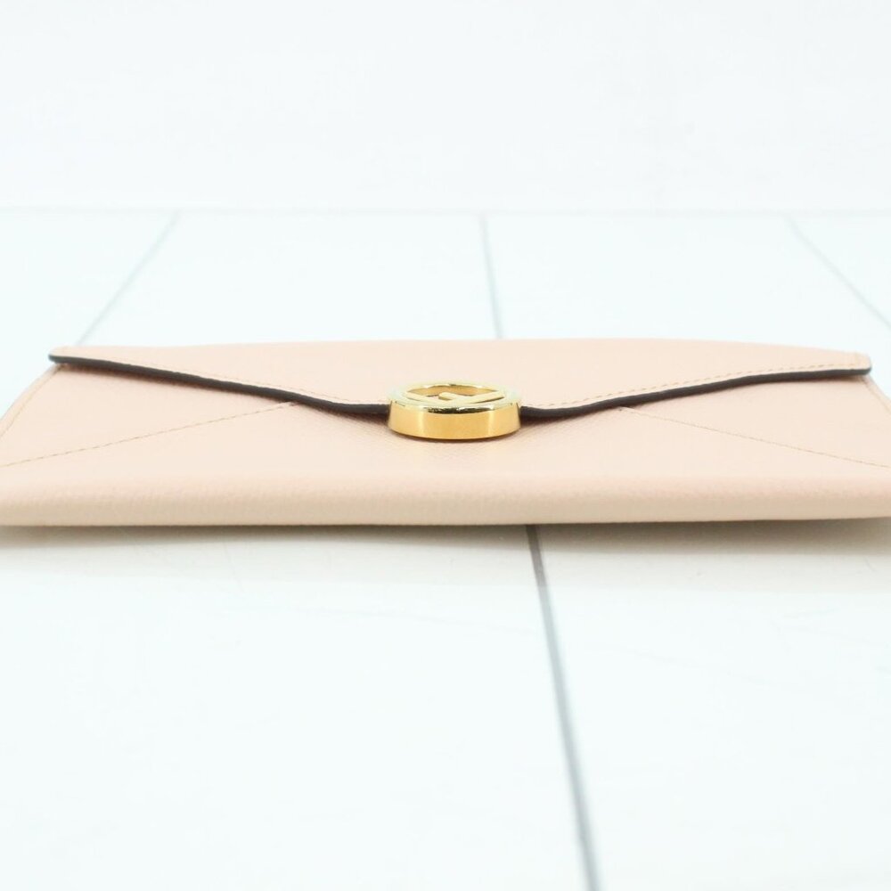 Fendi Blush-Beige Leather Envelope Clutch - Picture 3 of 6